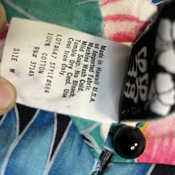 HiloHattie MuuMuu Sz M Teal Floral Tiki Lounge Vintage Luau Maxi Dress Camp - Picture 6 of 8